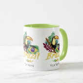 ブラジルヴィンテージトゥーカン国旗サンバマスク土産 マグカップ (正面右)