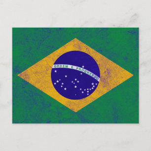 ブラジルヴィンテージ国旗 ポストカード