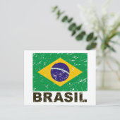 ブラジルヴィンテージ国旗 ポストカード (スタンド正面)