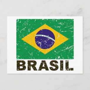 ブラジルヴィンテージ国旗 ポストカード