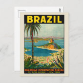 ブラジルヴィンテージ旅行ポスター1940 ポストカード (正面/裏面)