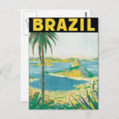 ブラジルヴィンテージ旅行ポスター ポストカード (正面/裏面)