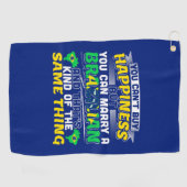 ブラジル人との結婚 – ブラジルの幸せ ゴルフタオル (横)