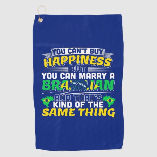 ブラジル人との結婚 – ブラジルの幸せ ゴルフタオル (正面)