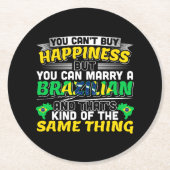 ブラジル人との結婚 – ブラジルの幸せ ラウンドペーパーコースター (正面)