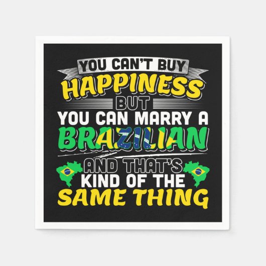 ブラジル人と結婚 - ブラジルの幸福 スタンダードカクテルナプキン (正面)