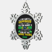 ブラジル人と結婚 - ブラジルの幸福 スノーフレークピューターオーナメント (右)