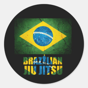 ブラジル人のJiu Jitsuの旗のステッカー ラウンドシール