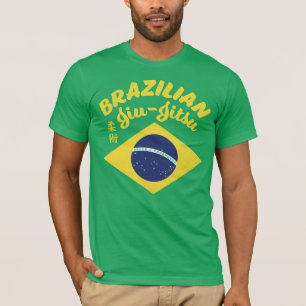 ブラジル人のJiu-JitsuのTシャツのブラジルの旗の漢字MMA Tシャツ