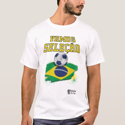 ブラジル代表サッカーチームのファンTee ver 3 White Tシャツ (正面)