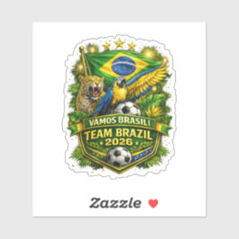 ブラジル代表 2026 ジャガーとコンゴウインコのサッカー ファン シール