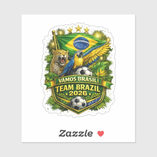 ブラジル代表 2026 ジャガーとコンゴウインコのサッカー ファン シール (シート)