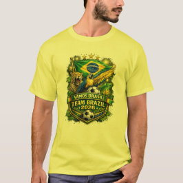 ブラジル代表 2026 ジャガーとコンゴウインコのサッカー ファン Tシャツ