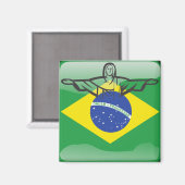 ブラジル光沢国旗 マグネット (正面/裏面)