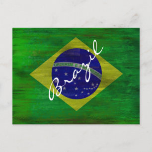 ブラジル動揺して国旗 ポストカード
