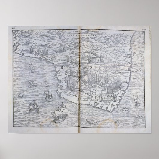 ブラジル北東部の地図 ポスター (正面)