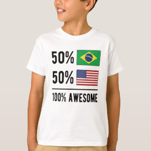 ブラジル半国旗（米国） Tシャツ