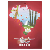ブラジル図解入りの、写真付きの旅行ポスター。 クリップボード (裏面)