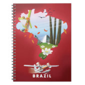 ブラジル図解入りの、写真付きの旅行ポスター。 ノートブック (正面)