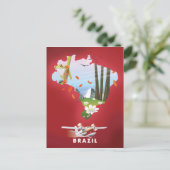 ブラジル図解入りの、写真付きの旅行ポスター。 ポストカード (スタンド正面)