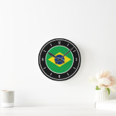ブラジル国エレガント旗 ラウンド壁時計 (ホーム)
