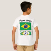 ブラジル国パーソナライズされた旗 Tシャツ (裏面フル)