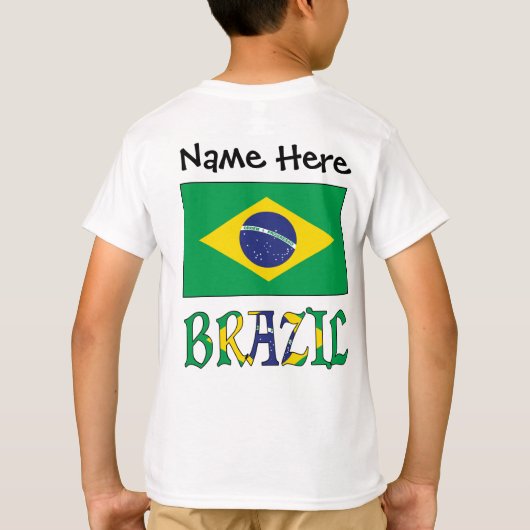 ブラジル国パーソナライズされた旗 Tシャツ (裏面)