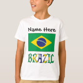 ブラジル国パーソナライズされた旗 Tシャツ (正面)