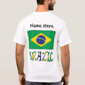 ブラジル国パーソナライズされた旗 Tシャツ (裏面)