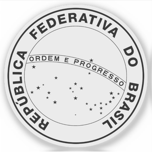ブラジル国印（b/w版） シール (正面)