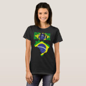 ブラジル国地図国旗 Tシャツ (正面フル)
