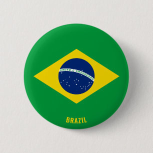 ブラジル国旗かわいい愛国心 缶バッジ