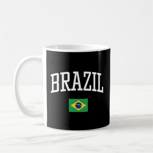 ブラジル国旗があなたの国を愛している コーヒーマグカップ (左)