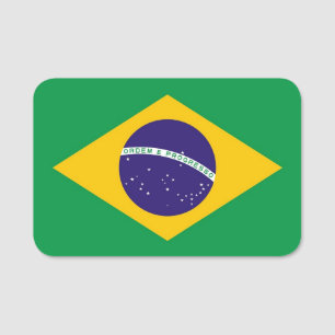 ブラジル国旗が付いた愛国的な名前タグ 名札