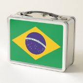 ブラジル国旗が付いた金属製ステンレス弁当箱 メタルランチボックス (裏面)