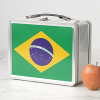 ブラジル国旗が付いた金属製ステンレス弁当箱