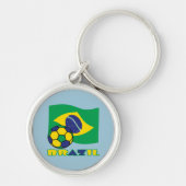 ブラジル国旗とサッカーボール キーホルダー (正面)
