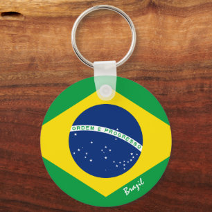 ブラジル国旗とブラジルの休日、愛国者/スポーツ キーホルダー