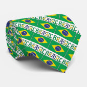 ブラジル国旗とブラジルの名 ネクタイ (ロール)