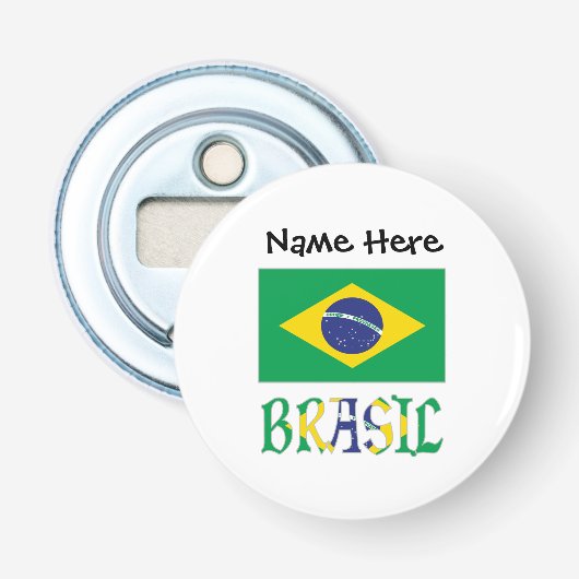 ブラジル国旗とブラジルの名 栓抜き (正面)