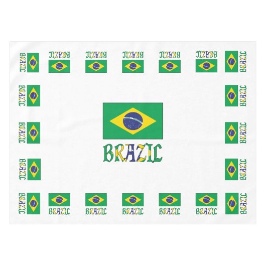 ブラジル国旗とブラジル テーブルクロス (正面(横))