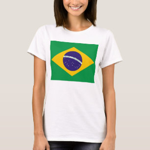 ブラジル国旗と女性Tシャツ Tシャツ
