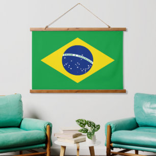 ブラジル国旗と愛国的なブラジルの装飾 吊り下げ型タペストリー