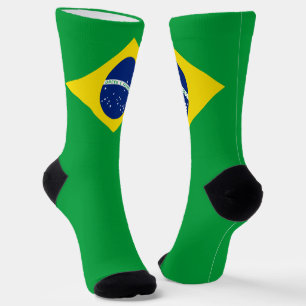 ブラジル国旗と愛国的なブラジルプライド ソックス