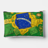 ブラジル国旗にインスパイアされた文房具イラスト アクセサリーポーチ (裏面)