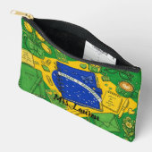 ブラジル国旗にインスパイアされた文房具イラスト アクセサリーポーチ (見開き)