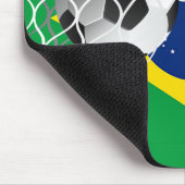ブラジル国旗にサッカーボール マウスパッド (コーナー)