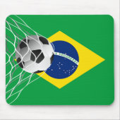 ブラジル国旗にサッカーボール マウスパッド (正面)