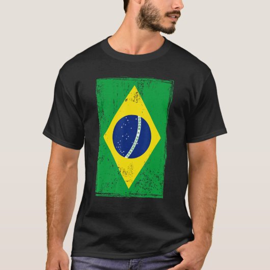 ブラジル国旗のアイディア男性へ&ブラジル伝統 Tシャツ (正面)