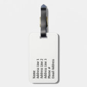 ブラジル国旗のインスパイア色ストライプのパターン+名前 ラゲッジタグ (裏面縦)